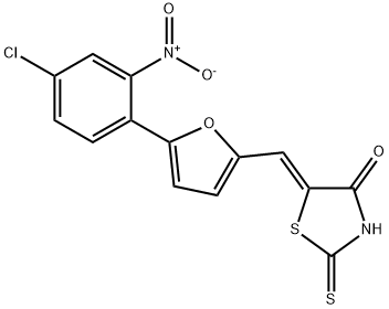 4-Thiazolidinone, 5-[[5-(4-chloro-2-nitrophenyl)-2-furanyl]methylene]-2-thioxo-, (5Z)- Structure