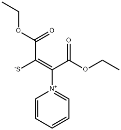 Pyridinium, 1-[(1Z)-3-ethoxy-1-(ethoxycarbonyl)-2-mercapto-3-oxo-1-propen-1-yl]-, inner salt Structure