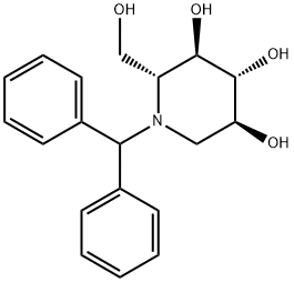 3,4,5-Piperidinetriol, 1-(diphenylmethyl)-2-(hydroxymethyl)-, (2R,3R,4R,5S)- 구조식 이미지