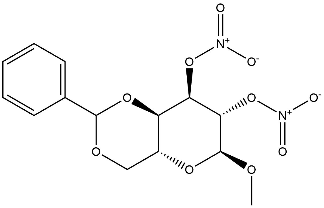 Methyl 4,6-O-benzylidene-α-D-altropyranoside 2,3-dinitrate Structure