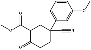 Cyclohexanecarboxylic acid, 5-cyano-5-(3-methoxyphenyl)-2-oxo-, methyl ester Structure