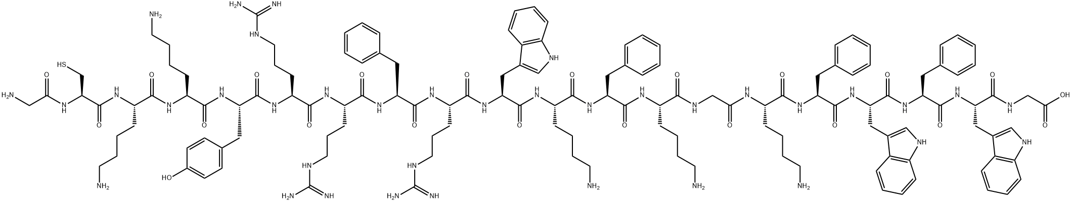 Glycine, glycyl-L-cysteinyl-L-lysyl-L-lysyl-L-tyrosyl-L-arginyl-L-arginyl-L-phenylalanyl-L-arginyl-L-tryptophyl-L-lysyl-L-phenylalanyl-L-lysylglycyl-L-lysyl-L-phenylalanyl-L-tryptophyl-L-phenylalanyl-L-tryptophyl- Structure