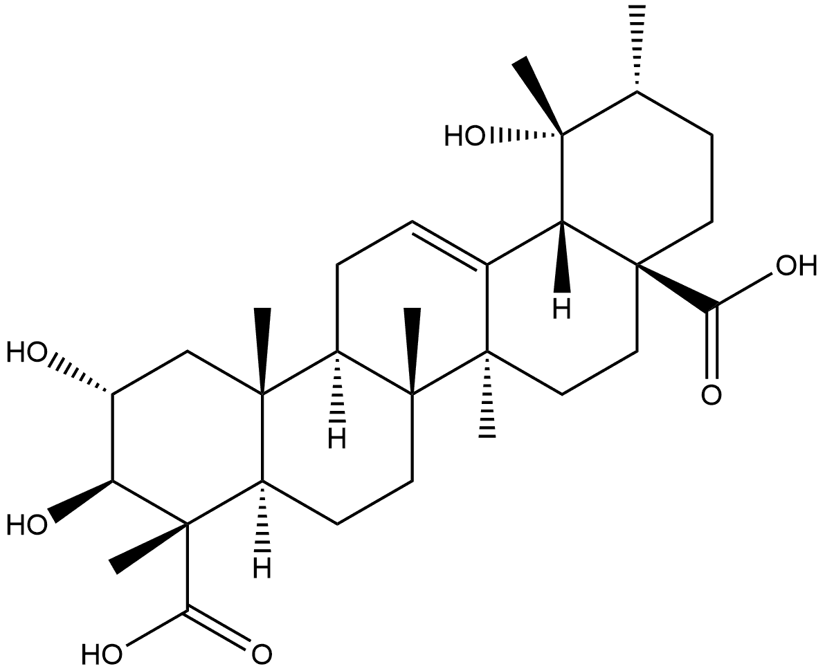 Urs-12-ene-23,28-dioic acid, 2,3,19-trihydroxy-, (2α,3β,4α)- Structure