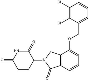 2,6-Piperidinedione, 3-[4-[(2,3-dichlorophenyl)methoxy]-1,3-dihydro-1-oxo-2H-isoindol-2-yl]- 구조식 이미지