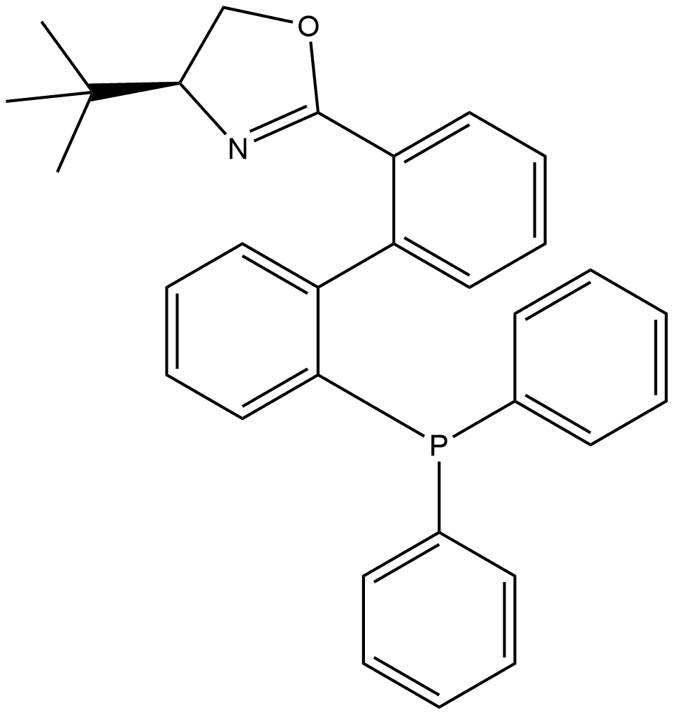 (1S,4S)-4-(tert-Butyl)-2-(2'-(diphenylphosphanyl)-[1,1'-biphenyl]-2-yl)-4,5-dihydrooxazole 구조식 이미지