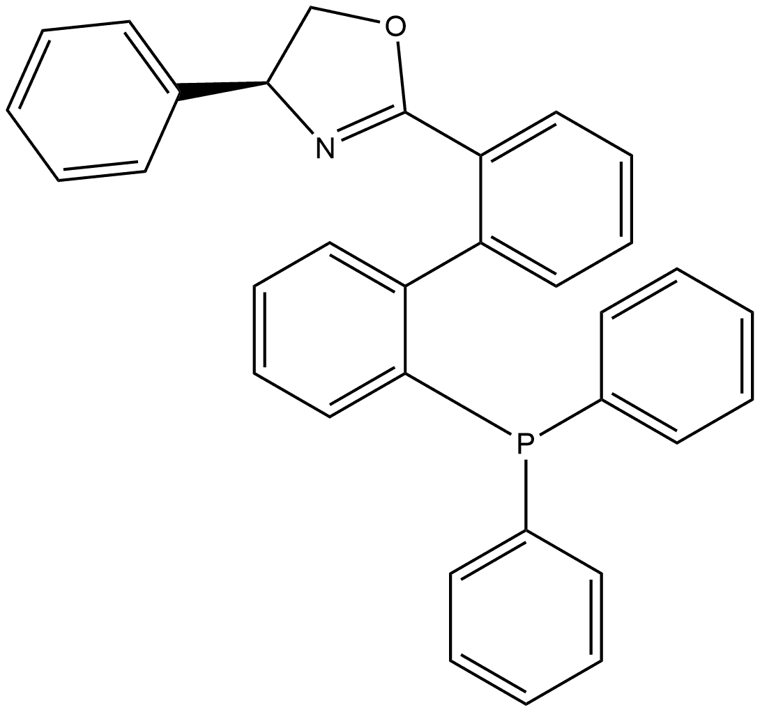 (1S,4S)-2-(2'-(Diphenylphosphaneyl)-[1,1'-biphenyl]-2-yl)-4-phenyl-4,5-dihydrooxazole Structure