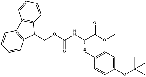 L-Tyrosine, O-(1,1-dimethylethyl)-N-[(9H-fluoren-9-ylmethoxy)carbonyl]-, methyl ester Structure