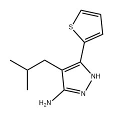 1H-Pyrazol-3-amine, 4-(2-methylpropyl)-5-(2-thienyl)- Structure