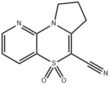 8,9-Dihydro-7H-pyrido[3,2-b]pyrrolo[1,2-d][1,4]thiazine-6-carbonitrile 5,5-dioxide Structure