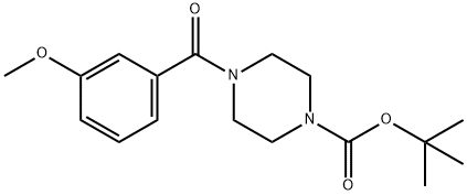 1-Piperazinecarboxylic acid, 4-(3-methoxybenzoyl)-, 1,1-dimethylethyl ester Structure