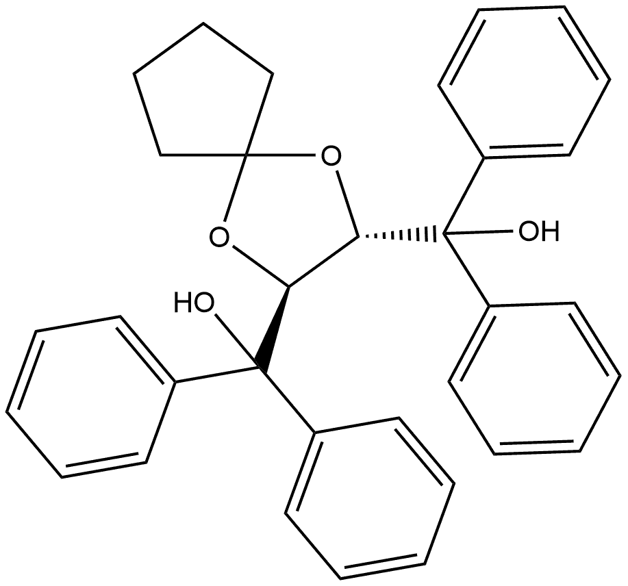 1,4-Dioxaspiro[4.4]nonane-2,3-dimethanol, α2,α2,α3,α3-tetraphenyl-, (2S,3S)- Structure