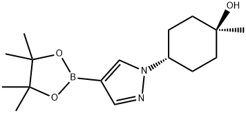 trans 1-Methyl-4-[4-(4,4,5,5-tetramethyl-1,3,2-dioxa-borolan-2-yl)-1H-pyrazol-1-yl)cyclohexanol Structure