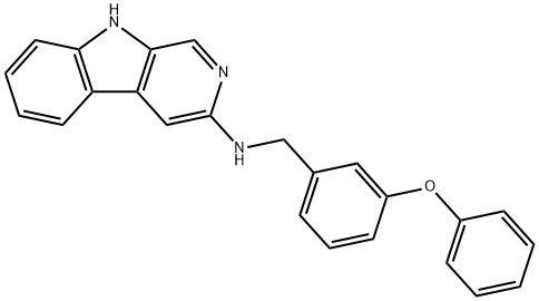 9H-Pyrido[3,4-b]indol-3-amine, N-[(3-phenoxyphenyl)methyl]- Structure