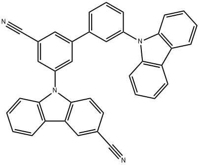 9H-Carbazole-3-carbonitrile, 9-[3'-(9H-carbazol-9-yl)-5-cyano[1,1'-biphenyl]-3-yl]- Structure