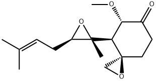 1-Oxaspiro[2.5]octan-6-one, 5-methoxy-4-[(2R,3R)-2-methyl-3-(3-methyl-2-buten-1-yl)-2-oxiranyl]-, (3R,4S,5S)- 구조식 이미지