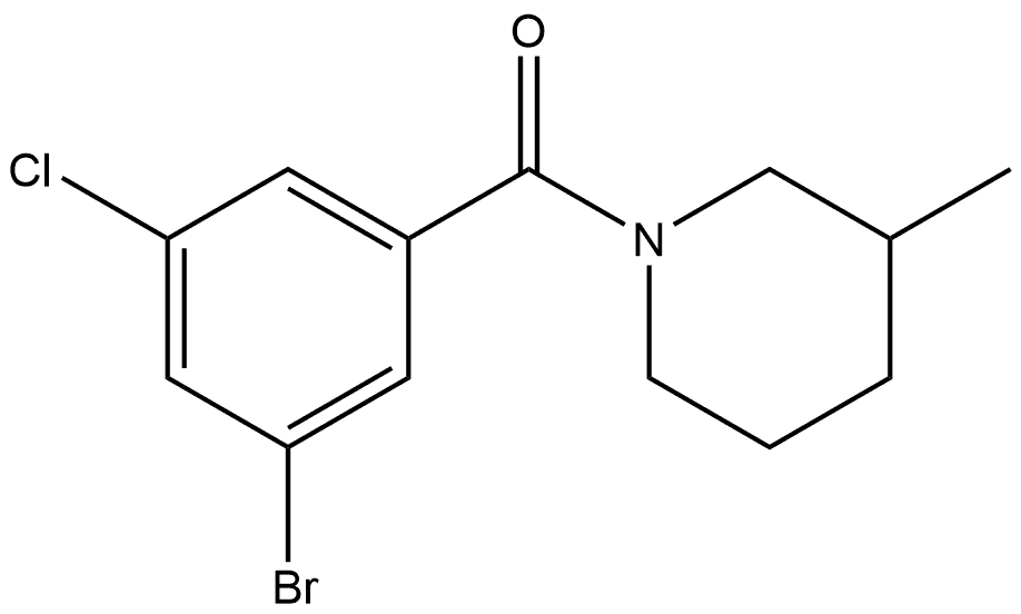 (3-Bromo-5-chlorophenyl)(3-methyl-1-piperidinyl)methanone Structure