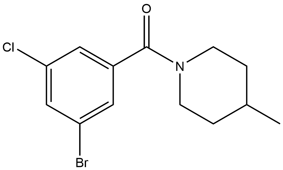 (3-Bromo-5-chlorophenyl)(4-methyl-1-piperidinyl)methanone Structure