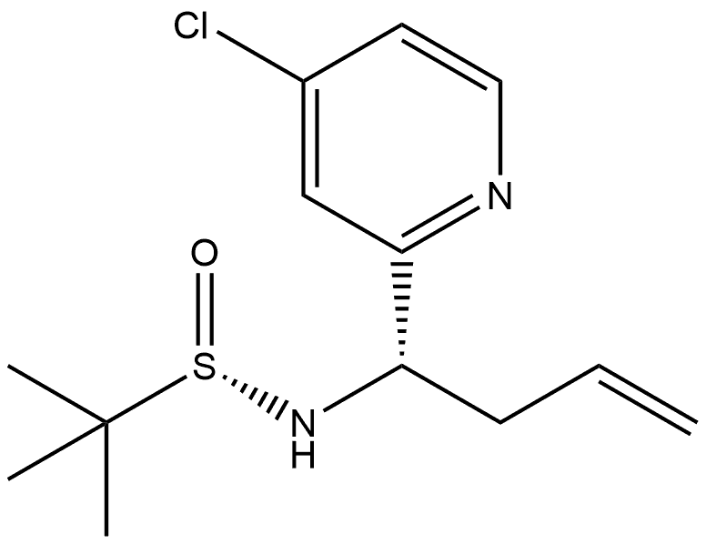 2-Propanesulfinamide, N-[(1S)-1-(4-chloro-2-pyridinyl)-3-buten-1-yl]-2-methyl-, [S(S)]- Structure