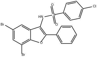 4-Chloro-N-(5,7-dibromo-2-phenyl-3-benzofuranyl)benzenesulfonamide Structure