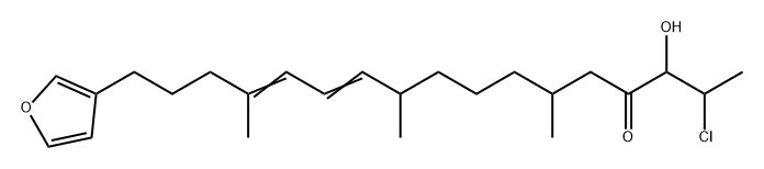 11,13-Heptadecadien-4-one, 2-chloro-17-(3-furanyl)-3-hydroxy-6,10,14-trimethyl- (9CI) 구조식 이미지