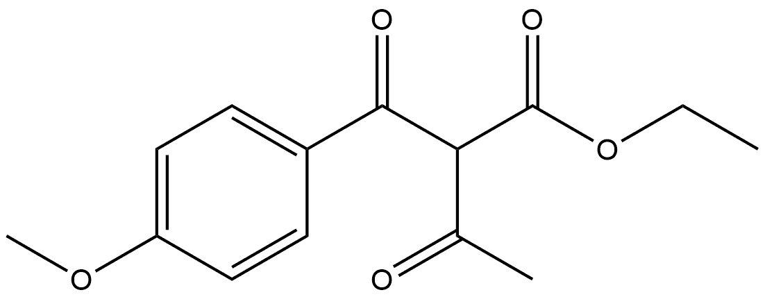 Benzenepropanoic acid, α-acetyl-4-methoxy-β-oxo-, ethyl ester Structure