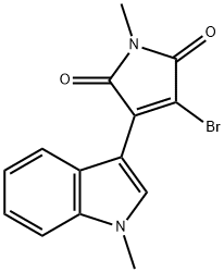 1H-Pyrrole-2,5-dione, 3-bromo-1-methyl-4-(1-methyl-1H-indol-3-yl)- Structure