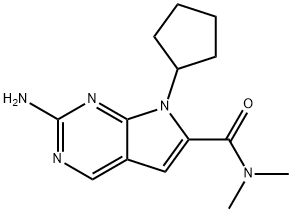 7H-Pyrrolo[2,3-d]pyrimidine-6-carboxamide, 2-amino-7-cyclopentyl-N,N-dimethyl- Structure