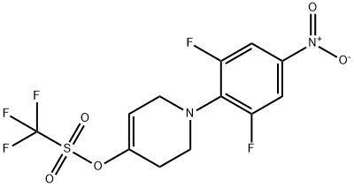 Methanesulfonic acid, 1,1,1-trifluoro-, 1-(2,6-difluoro-4-nitrophenyl)-1,2,3,6-tetrahydro-4-pyridinyl ester Structure