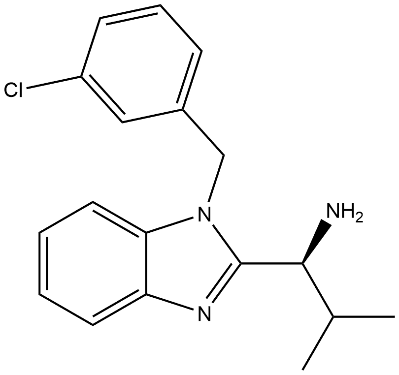 1H-Benzimidazole-2-methanamine, 1-[(3-chlorophenyl)methyl]-α-(1-methylethyl)-, (αS)- Structure