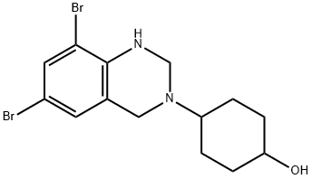 Cyclohexanol, 4-(6,8-dibromo-1,4-dihydro-3(2H)-quinazolinyl)- Structure