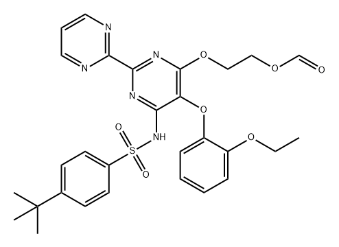 Benzenesulfonamide, 4-(1,1-dimethylethyl)-N-[5-(2-ethoxyphenoxy)-6-[2-(formyloxy)ethoxy][2,2'-bipyrimidin]-4-yl]- Structure