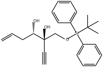 6-Hepten-1-yne-3,4-diol, 3-[[[(1,1-dimethylethyl)diphenylsilyl]oxy]methyl]-, (3R,4S)- Structure