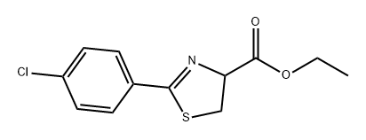 4-Thiazolecarboxylic acid, 2-(4-chlorophenyl)-4,5-dihydro-, ethyl ester 구조식 이미지