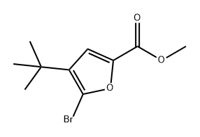 2-Furancarboxylic acid, 5-bromo-4-(1,1-dimethylethyl)-, methyl ester Structure