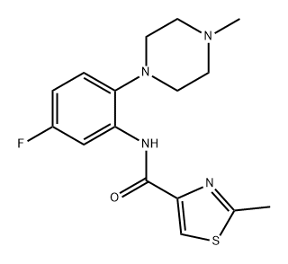 4-Thiazolecarboxamide, N-[5-fluoro-2-(4-methyl-1-piperazinyl)phenyl]-2-methyl- Structure