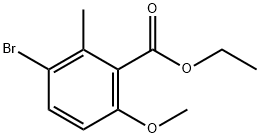 Benzoic acid, 3-bromo-6-methoxy-2-methyl-, ethyl ester Structure