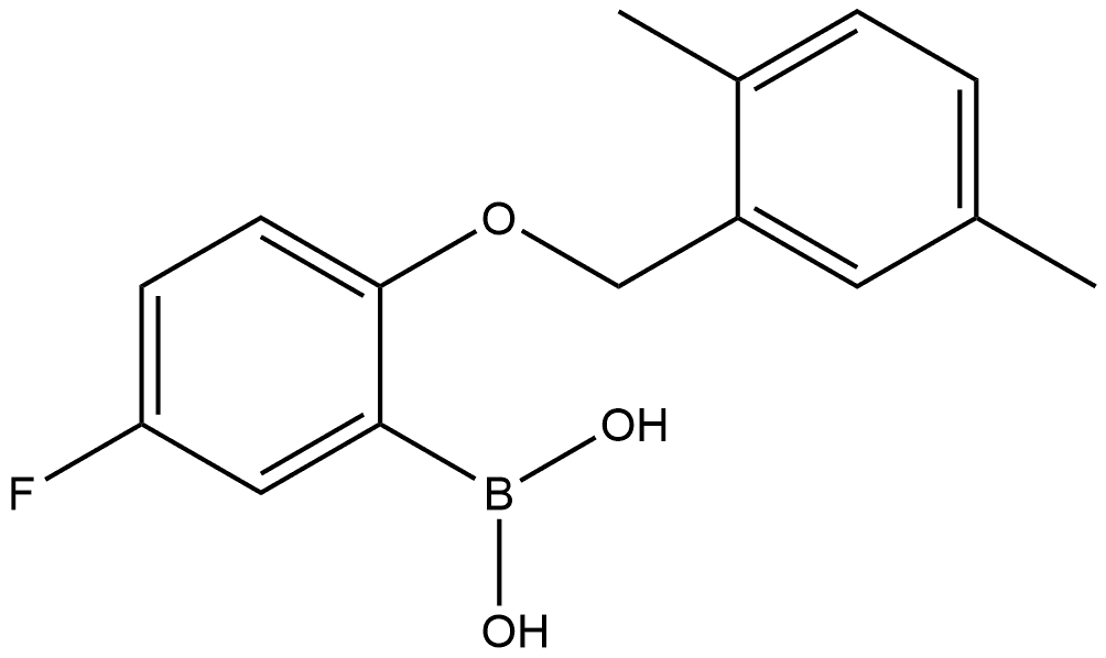 B-[2-[(2,5-Dimethylphenyl)methoxy]-5-fluorophenyl]boronic acid Structure