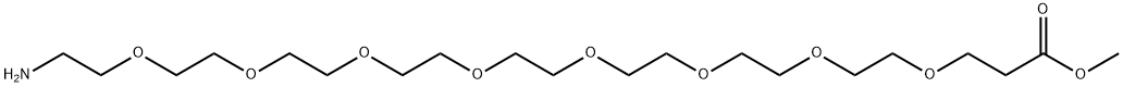 4,7,10,13,16,19,22,25-Octaoxaheptacosanoic acid, 27-amino-, methyl ester Structure