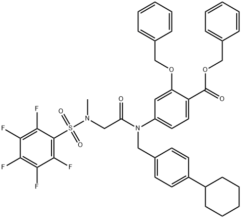 Phenylmethyl 4-[[(4-cyclohexylphenyl)methyl][2-[methyl[(2,3,4,5,6-pentafluorophenyl)sulfonyl]amino]acetyl]amino]-2-(phenylmethoxy)benzoate