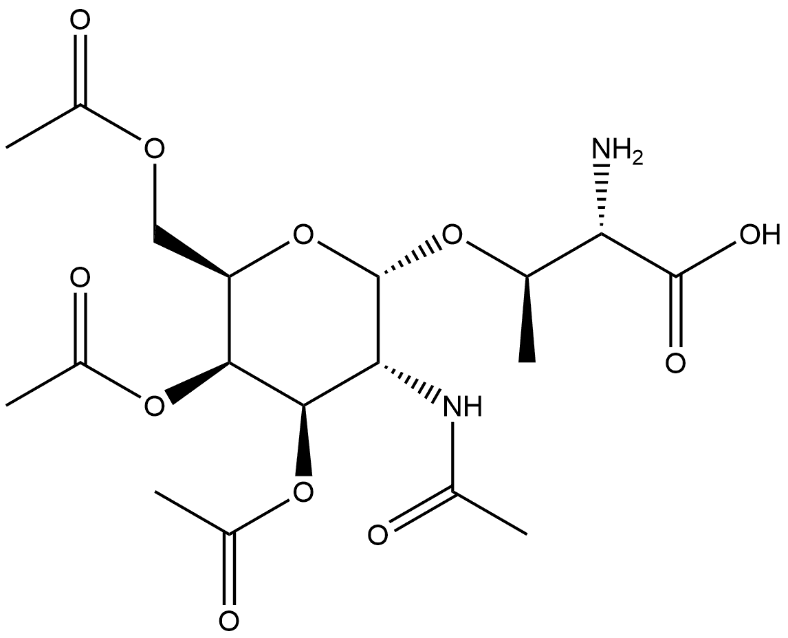 L-Threonine, O-[3,4,6-tri-O-acetyl-2-(acetylamino)-2-deoxy-α-D-galactopyranosyl]- Structure