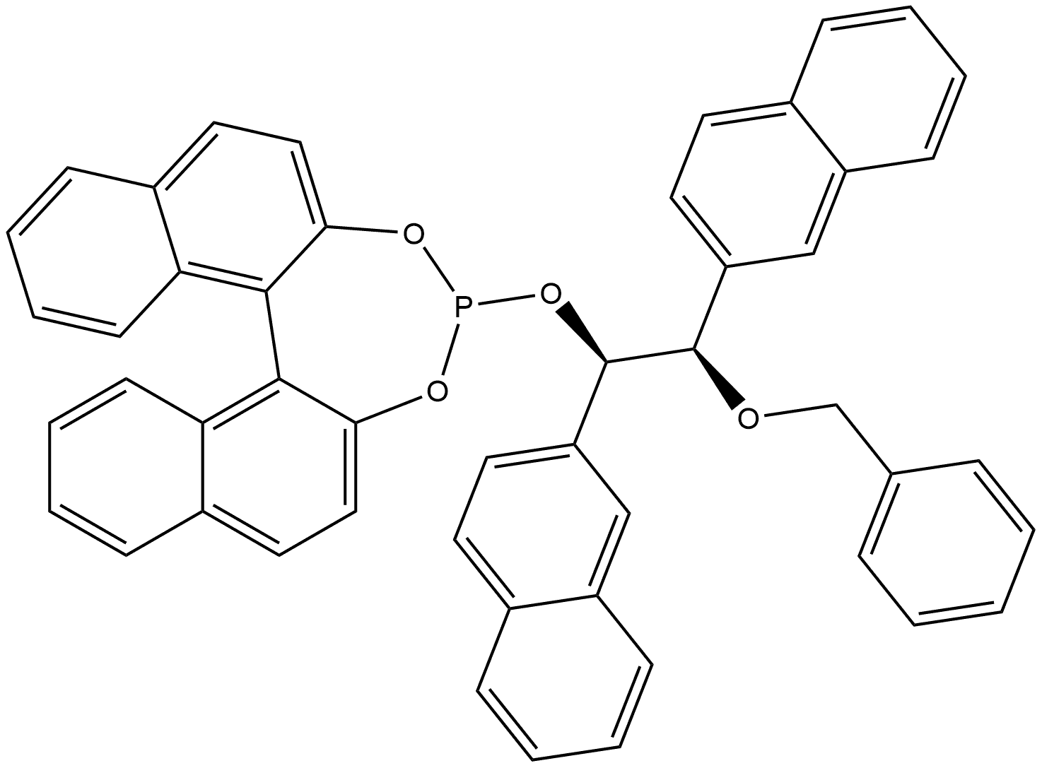 (11BR)-4-(2-(benzyloxy)-1,2-di(naphthalen-2-yl)ethoxy)dinaphtho[2,1-d:1',2'-f][1,3,2]dioxaphosphepine 구조식 이미지