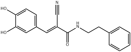 2-Propenamide, 2-cyano-3-(3,4-dihydroxyphenyl)-N-(2-phenylethyl)-, (2E)- 구조식 이미지