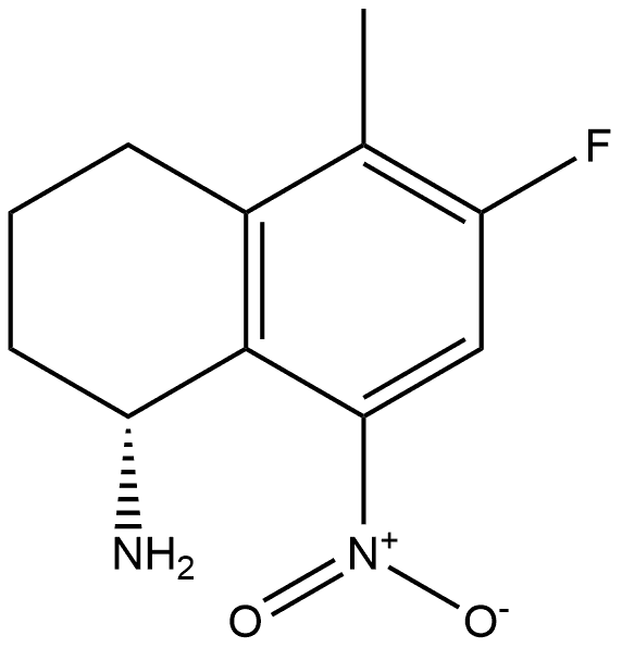 (R)-6-Fluoro-1,2,3,4-tetrahydro-5-methyl-8-nitro-1-naphthalenamine Structure