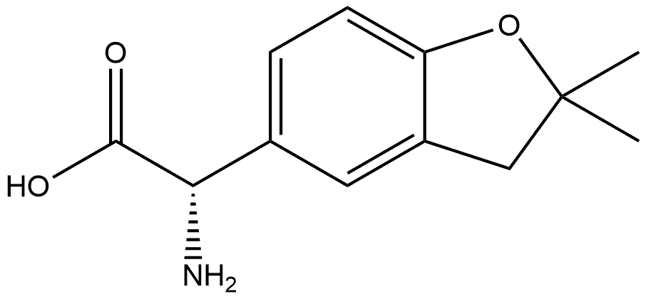 5-Benzofuranacetic acid, α-amino-2,3-dihydro-2,2-dimethyl-, (αS)- Structure