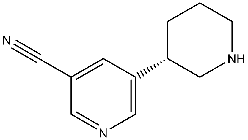 5-(3S)-3-Piperidinyl-3-pyridinecarbonitrile Structure