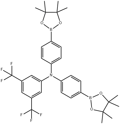 Benzenamine, N,N-bis[4-(4,4,5,5-tetramethyl-1,3,2-dioxaborolan-2-yl)phenyl]-3,5-bis(trifluoromethyl)- Structure