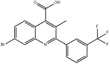 7-Bromo-3-methyl-2-(3-(trifluoromethyl)phenyl)quinoline-4-carboxylic acid 구조식 이미지