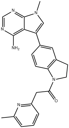 Ethanone, 1-[5-(4-amino-7-methyl-7H-pyrrolo[2,3-d]pyrimidin-5-yl)-2,3-dihydro-1H-indol-1-yl]-2-(6-methyl-2-pyridinyl)- Structure