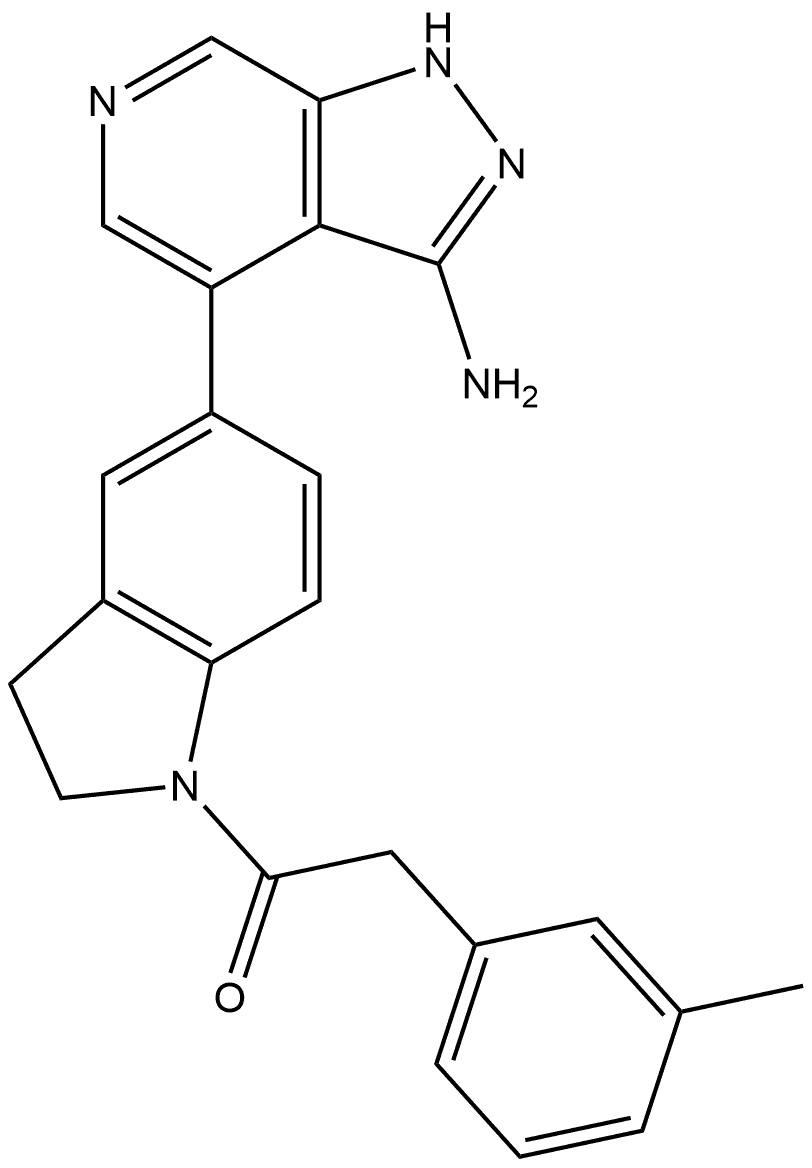 1-[5-(3-Amino-1H-pyrazolo[3,4-c]pyridin-4-yl)-2,3-dihydro-1H-indol-1-yl]-2-(3-methylphenyl)ethanone Structure