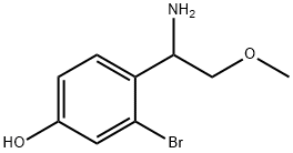 4-(1-amino-2-methoxyethyl)-3-bromophenol 구조식 이미지